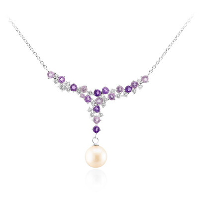 White Freshwater Pearl Silver Necklace