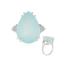 Aqua Chalcedony Silver Ring