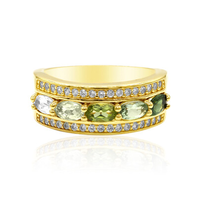 Green Tourmaline Silver Ring