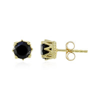 Black Spinel Silver Earrings