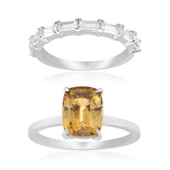 Yellow Zircon Silver Ring