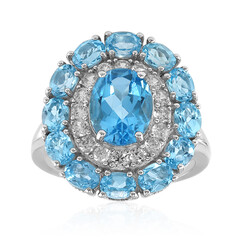 Swiss Blue Topaz Silver Ring