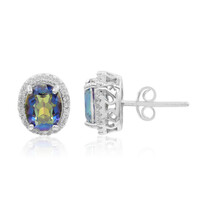 Mystic Blue Quartz Silver Earrings