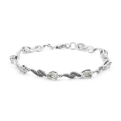 Green Amethyst Silver Bracelet