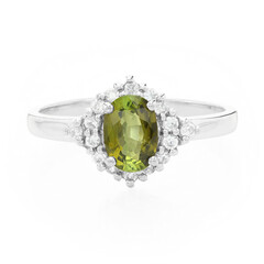 Cuprian Tourmaline Silver Ring