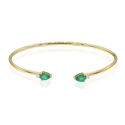 14K AAA Zambian Emerald Gold Bangle (CIRARI)