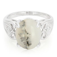 Dendritic Agate Silver Ring