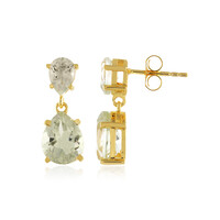 Green Amethyst Silver Earrings