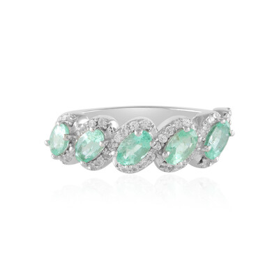 Russian Emerald Silver Ring