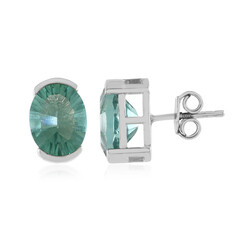 Green Fluorite Silver Earrings