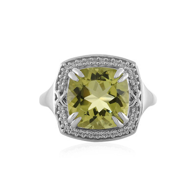 Lemon Quartz Silver Ring