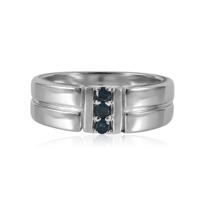 Sky Blue I1 Diamond Silver Ring
