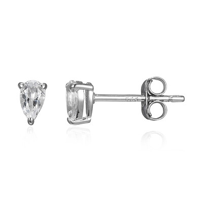 White Topaz Silver Earrings