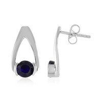 Madagascar Blue Sapphire Silver Earrings
