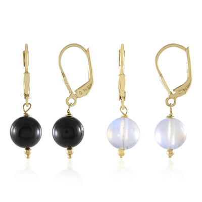 Brazilian Black Tourmaline Silver Earrings