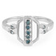 Fancy Diamond Silver Ring