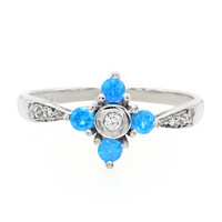 Neon Blue Apatite Silver Ring