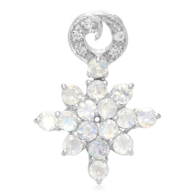 Rainbow Moonstone Silver Pendant