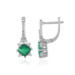 Green Onyx Silver Earrings