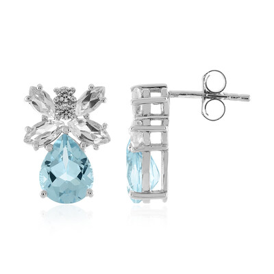 Sky Blue Topaz Silver Earrings