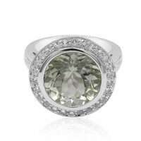 Green Amethyst Silver Ring