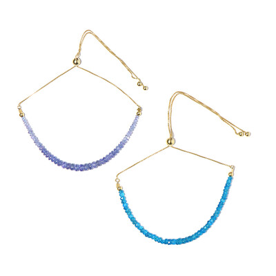 Neon Blue Apatite Silver Bracelet