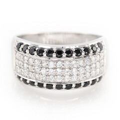 Black Spinel Silver Ring