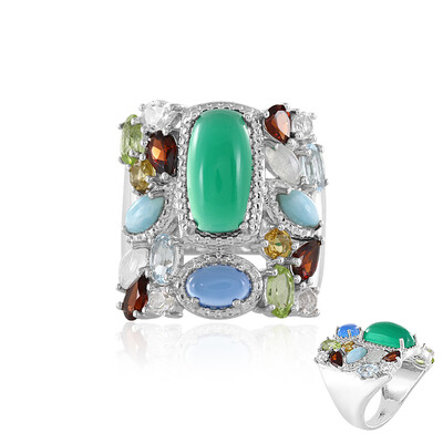Green Onyx Silver Ring