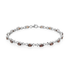 Red Zircon Silver Bracelet