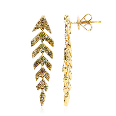 14K SI2 Fancy Diamond Gold Earrings (CIRARI)