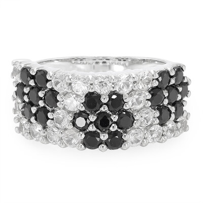 Black Spinel Silver Ring