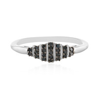 I2 Blue Diamond Silver Ring