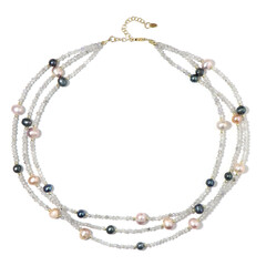 Grey Zircon Silver Necklace (Riya)