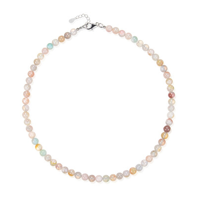 CHERRY BLOSSOM AGATE Silver Necklace