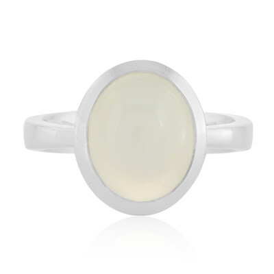 White Moonstone Silver Ring