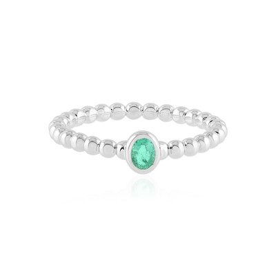 Colombian Emerald Silver Ring