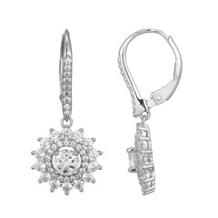 White Topaz Silver Earrings