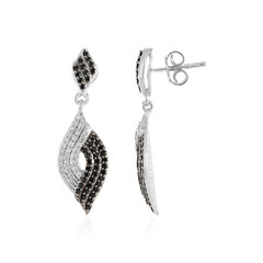 Black Spinel Silver Earrings