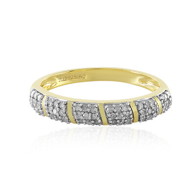 I4 (J) Diamond Silver Ring