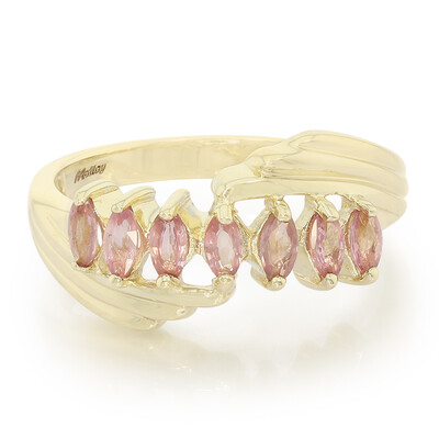 10K Unheated Padparadscha Sapphire Gold Ring