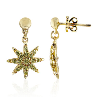 9K VS1 Yellow Diamond Gold Earrings (Annette)