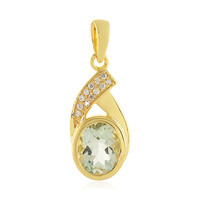 Green Amethyst Silver Pendant