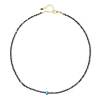 Royal Blue Hematite Silver Necklace