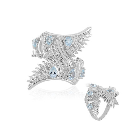Sky Blue Topaz Silver Ring
