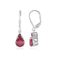 Madagascar Ruby Silver Earrings