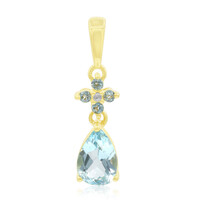 9K Sky Blue Topaz Gold Pendant