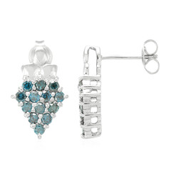 Fancy Diamond Silver Earrings