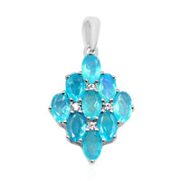 Caribbean Blue Opal Silver Pendant