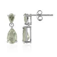 Green Amethyst Silver Earrings