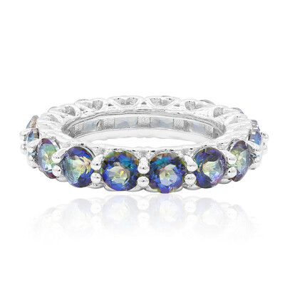 Mystic Blue Quartz Silver Ring